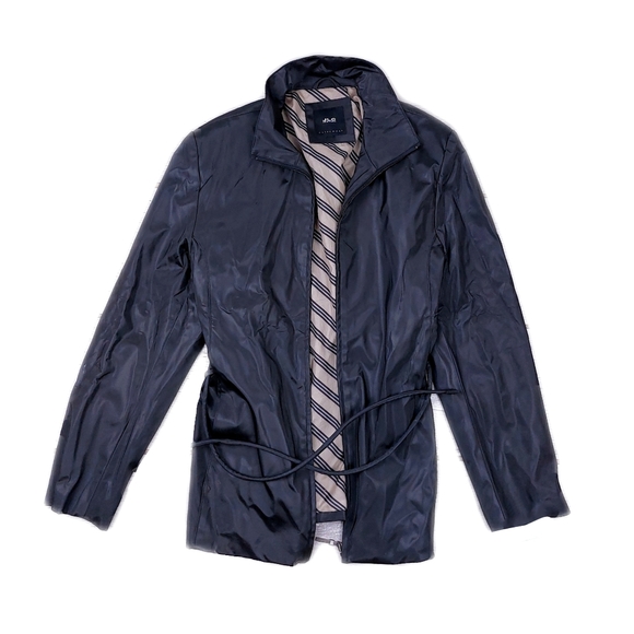 JLC New York Outerwear Womens Black Tie Belted Button Rain Coat - Picture 2 of 6